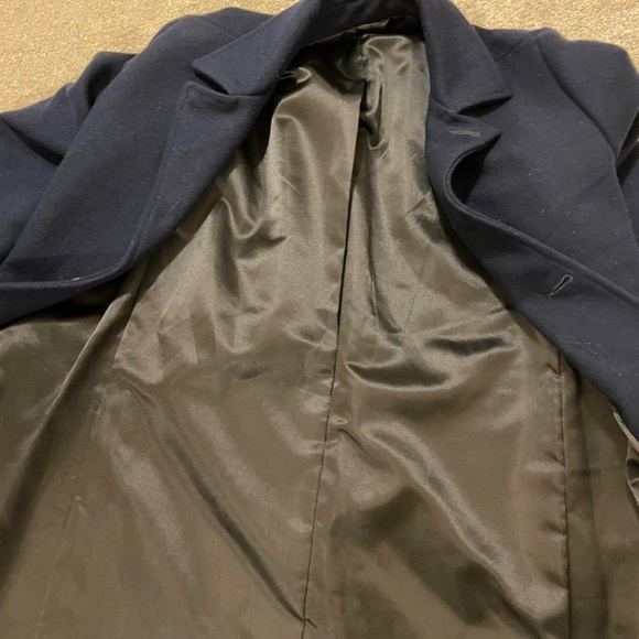 American Apparel Wool Coat. Pea Coat, Navy Pea Coat, Made in USA - Picture 5 of 6